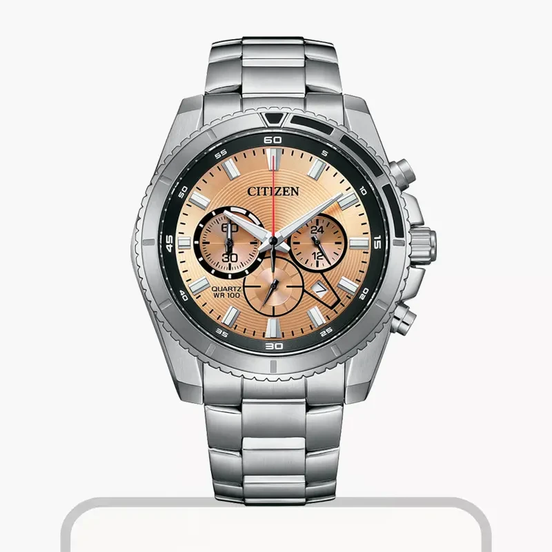 Citizen Chronograph Peach Dial Durable Men's Watch- AN8200-50X